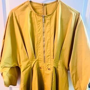 Yellow Zip-Front Dress